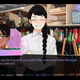 Noelle smiles knowingly in a cluttered garage or storage area while Akarsha thinks, "Her read on me is scarily acurate?! No one's ever seen through me like this before!"